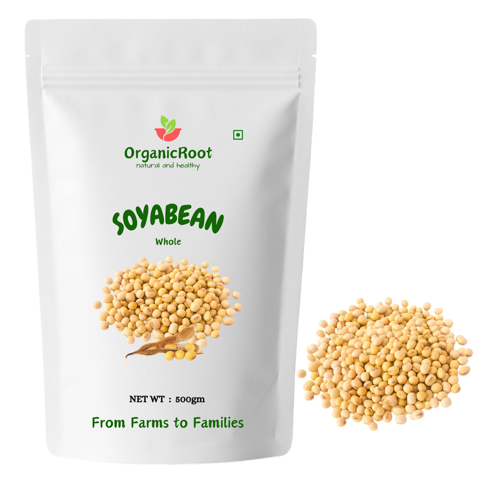 Organic Dried Raw Soybeans (500g)