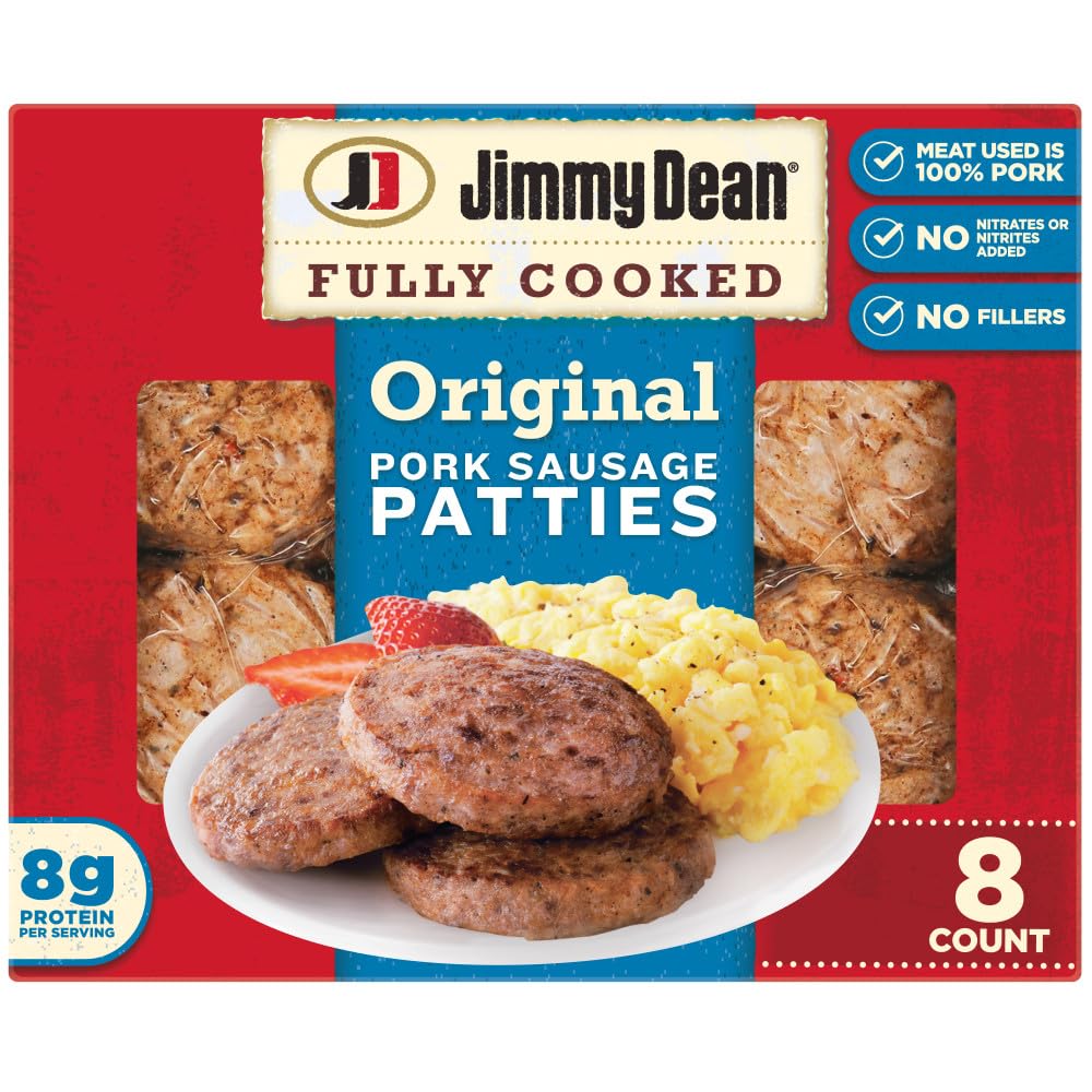 Jimmy Dean Fully Cooked Original Pork Sausage Patties, 8 Count