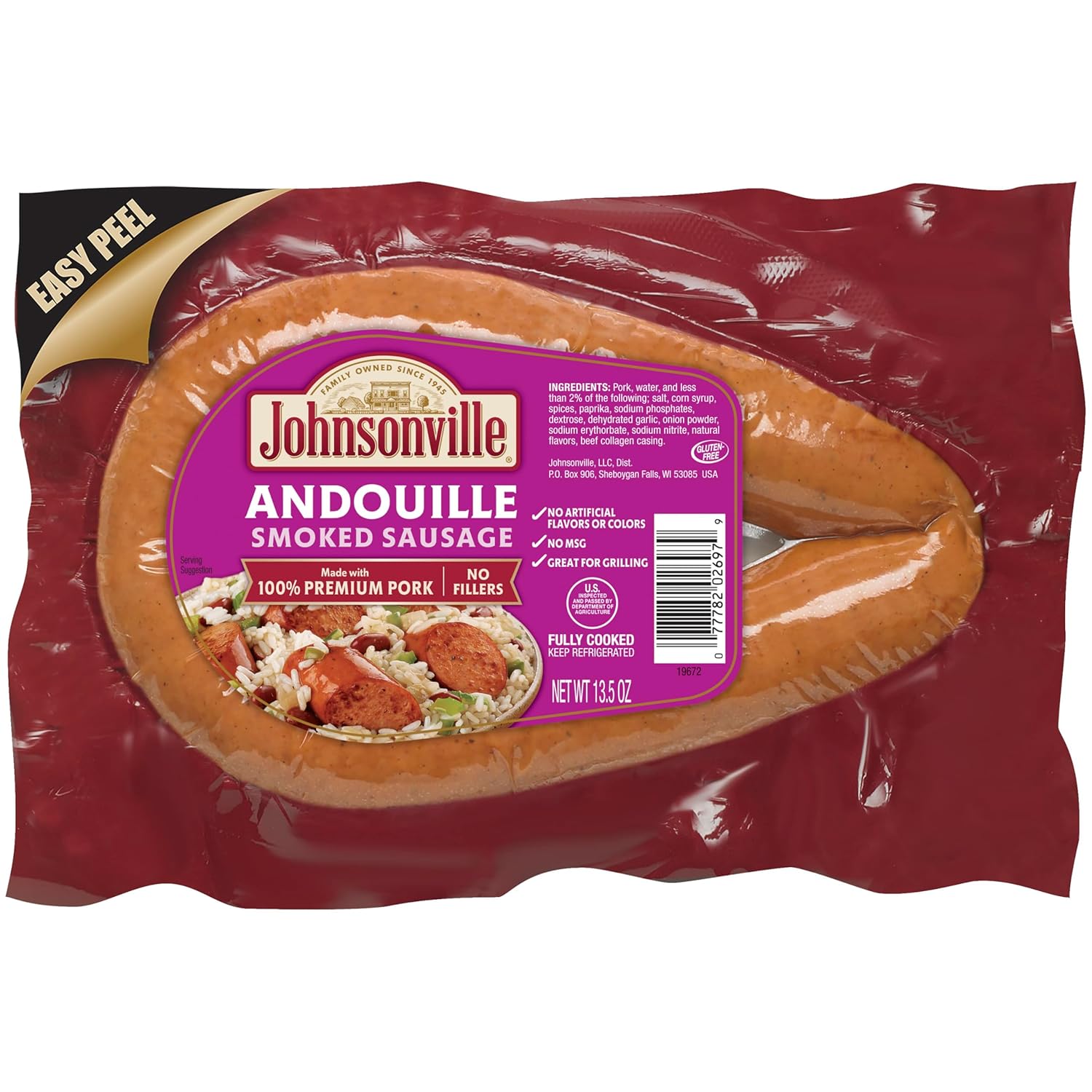 Johnsonville Andouille Smoked Rope Sausage, 13.5 oz