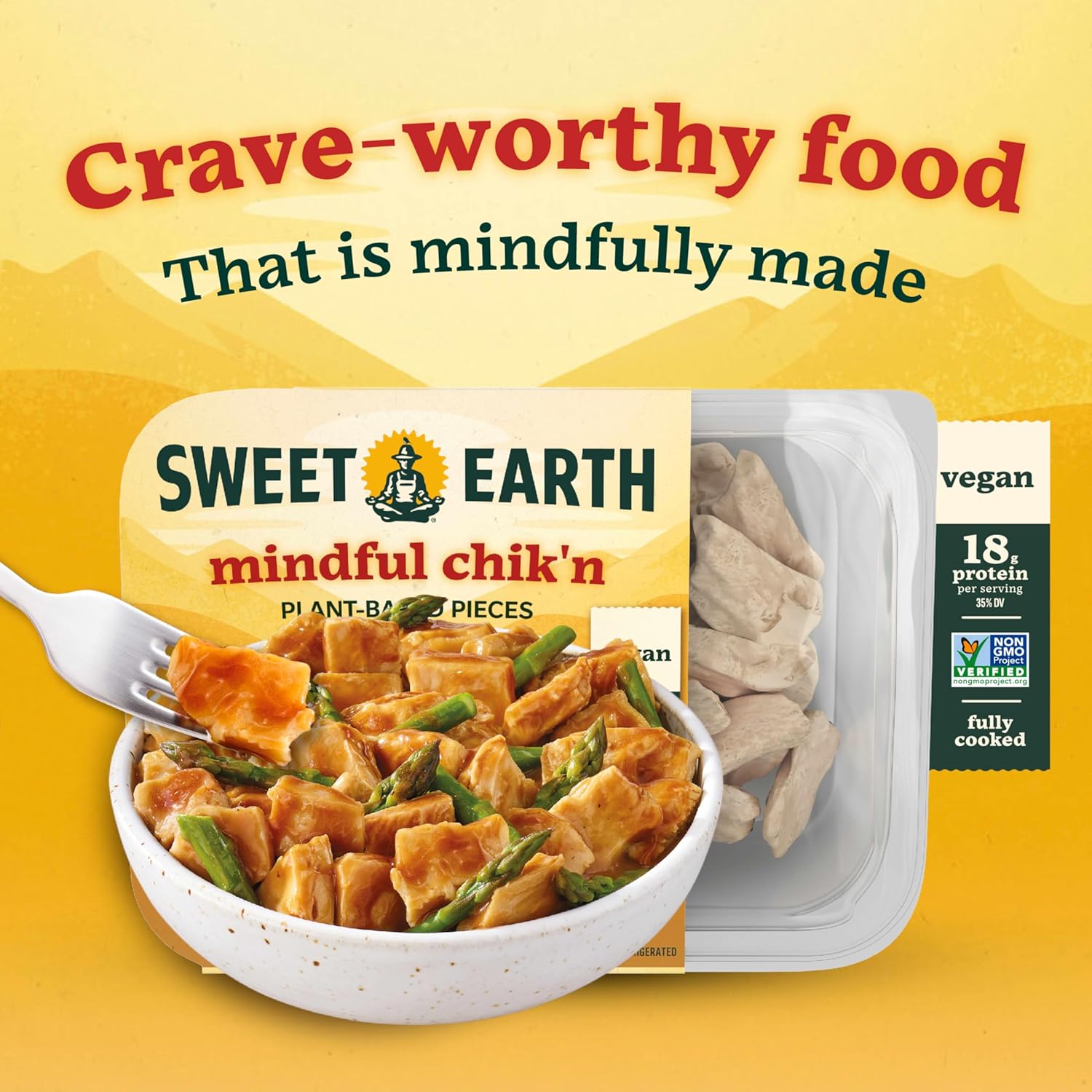 Sweet Earth Mindful Chik'n Strips Plant Based Protein, 8 Oz