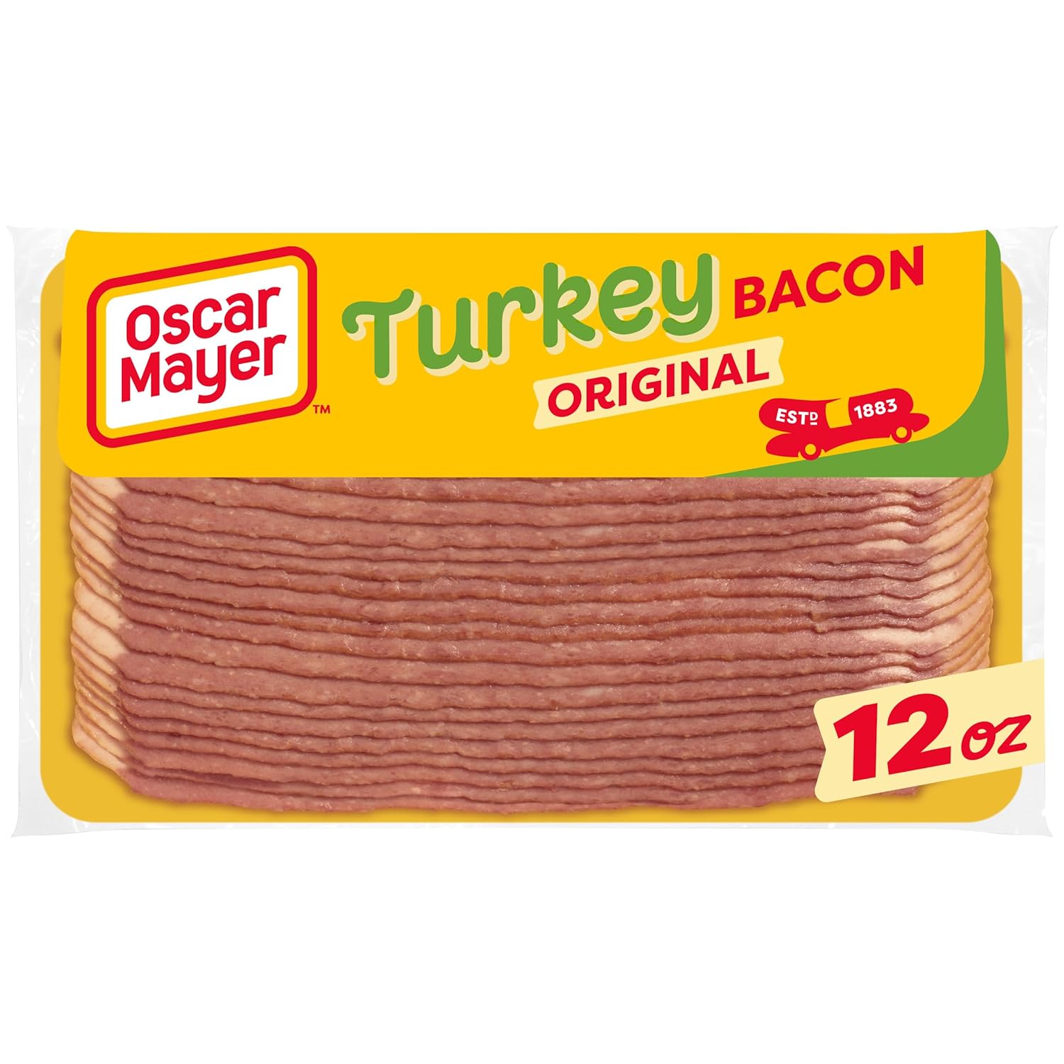 Oscar Mayer Fully Cooked & Gluten Free Turkey Bacon with 58% Less Fat & 57% Less Sodium, 12 oz Pack, 21-23 slices