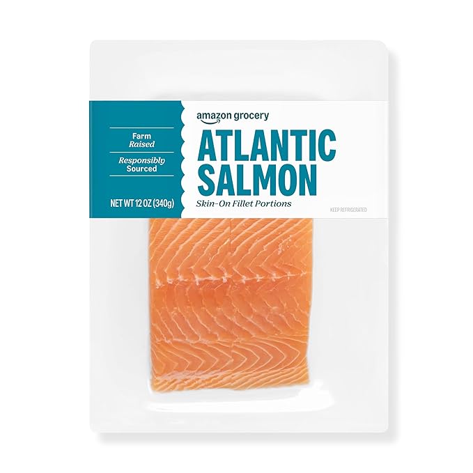 Amazon Grocery, Atlantic Salmon Skin-On Fillet Portions, 12 Oz (Previously Fresh Brand, Packaging May Vary)